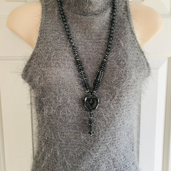 🌻 🌸 Hematite Necklace – Bold Geometic Design – Pristine Condition - Picture 4 of 11